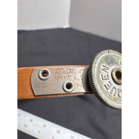 Vintage FLAWED Queen Brand Wooden Round 7" Embroidery Hoop with Tension Wheel - - Picture 7 of 8